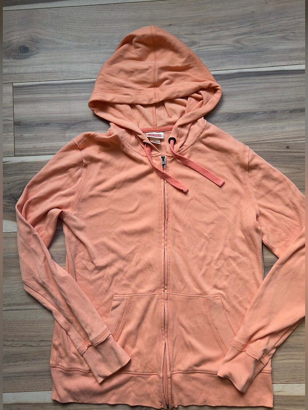 Mossimo Supply Co. Peach Pink Full Zip Hoodie Sweatshirt Women's Size XL